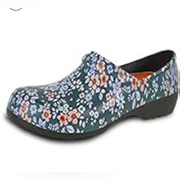 Vangelo Niko Flower 2 Teal w.blue peach Comfortable Slip-On Design - Picture 1 of 10